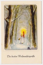 ANGELO ENGEL  ANGE  BUON NATALE 1900 LUCE HANNES PETERSEN  RARISSIMA