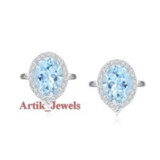 Naturale Topazio Blu Gemma Con