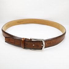 Cintura uomo Stefano Corsini pelle marrone taglia 36 made in Italy rettile fatta a mano