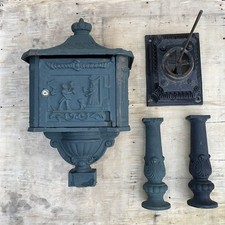 Cassetta postale vittoriana in ghisa vintage lettere antica decorazione giardino cassetta postale supporto
