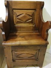 Cassapanca baule contenitore con schienale in legno