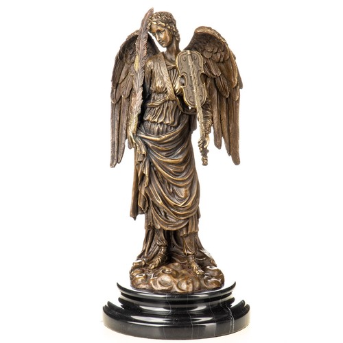 Scultura bronzo angelo con - bronzo,