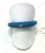 Anello Due Punti nuovo caucciù blue  brillante kt 0.02 misura 15 made in Italy