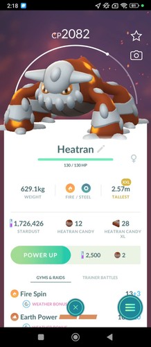 Heatran xxl non - heatran, shiny