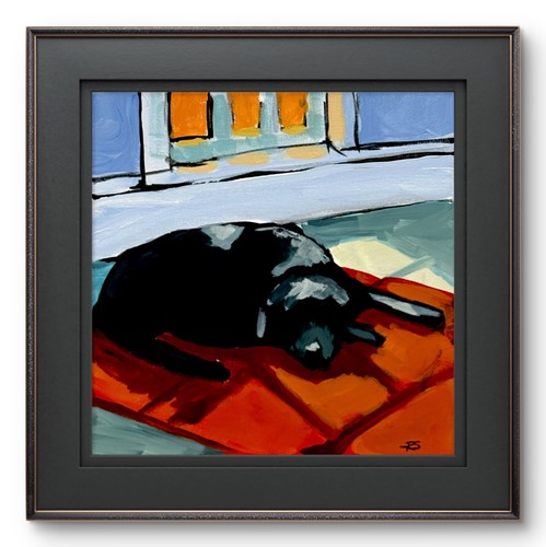 Cane nero dormiente - , 12x12
