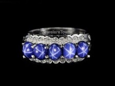 Anello con zaffiro blu e