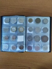 album con 83 monete + 1 banconota vintage europee e mondiali