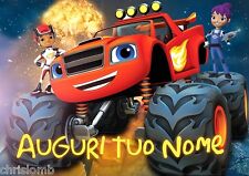 Cialda BLAZE MONSTER MACHINE Decorazione Torta Ostia o Zucchero 