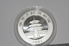 Cina Moneta in argento oncia Pagoda e Panda 2001 FDC