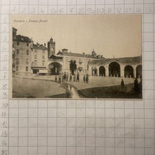 Cartolina Postale Paesaggistica Cuorgnè Piazza Pinelli Torino Piemonte