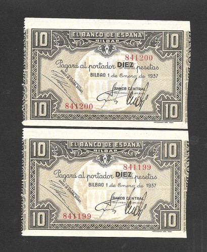 Pareja correlativa pesetas - pareja,