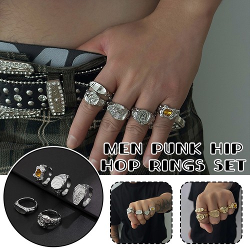 5pz set anello uomo hip - uomo, hip-hop