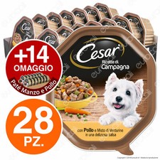 Cesar Ricette di Campagna Cibo per Cani Pollo e Verdurine - 42 Vaschette da 150g