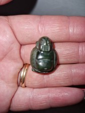 statua buddha In Giada Scura  2" Vintage