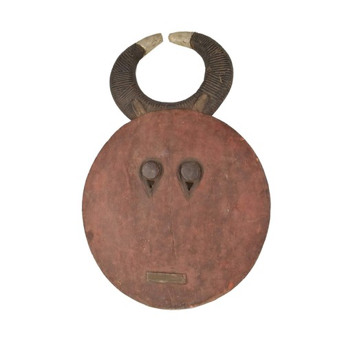 Maschera legno con - maschera, corna