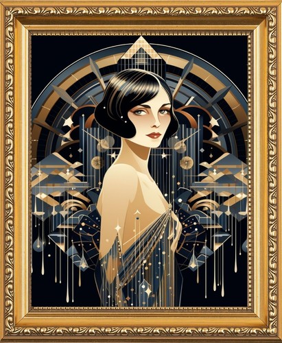 Art deco nouveau ragazza - deco,
