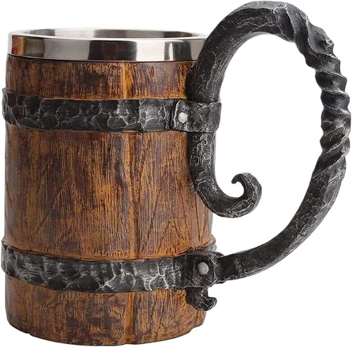 Tazza birra legno botte - tazza,