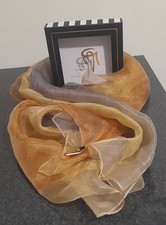 Foulard Scialle Sciarpa Stola Gai Mattiolo Tonalità Oro E Argento