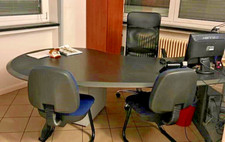 Scrivania nera Direzionale da Ufficio 257x121x70h Parte stretta 257x80x70h