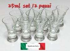 Set 12 Pz Bicchierini da Bar Amaro Whisky Bicchiere 25ml Vetro 25 ml 