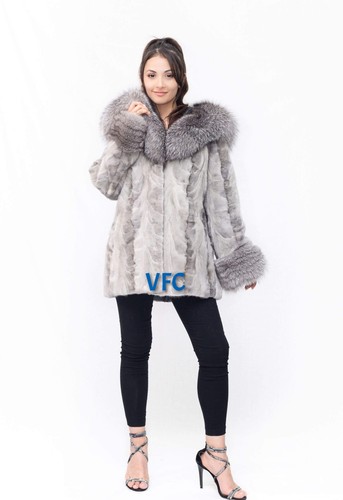 Cappotto visone zaffiro con