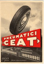 CARTOLINA PUBBLICITARIA CEAT PNEUMATICI TORINO AEROSTUDIO BORGHI