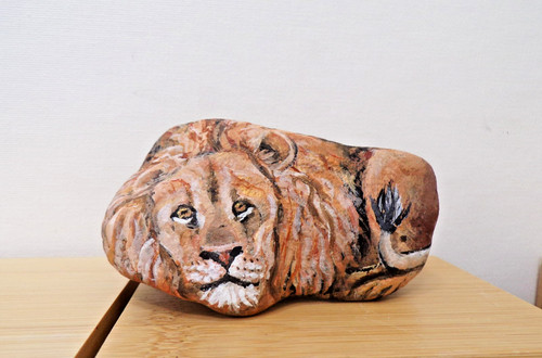 Pietra leone roccia dipinta - pietra, di