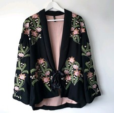 Giacca kimono boho nera