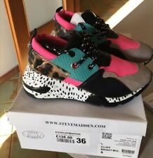 Steve madden Sneakers Allacciata Alta Pelle Donna Fondo Gomma Multicolor Cliff