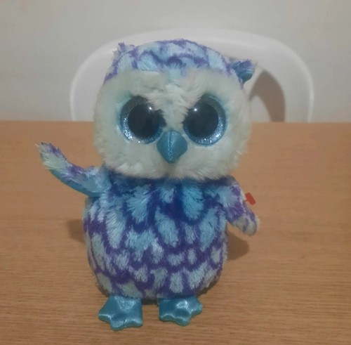 Gufo peluche blu con - , occhi