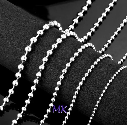 Collana catena sfera acciaio - collana,