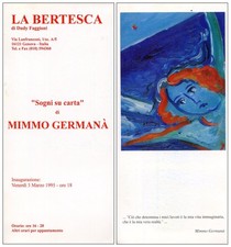 "Sogni su carta" di Mimmo GERMANA'. Galleria La Bertesca, 1995. Invito