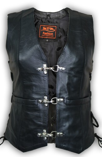 Gilet pelle donna taglio - pelle,
