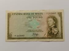 BANCONOTA MALTA ONE POUND 1967 RARA