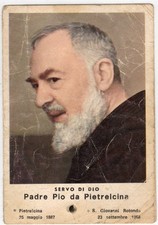 PADRE PIO DA PIETRALCINA  CON RELIQUIA  1968       RARITA'  !!