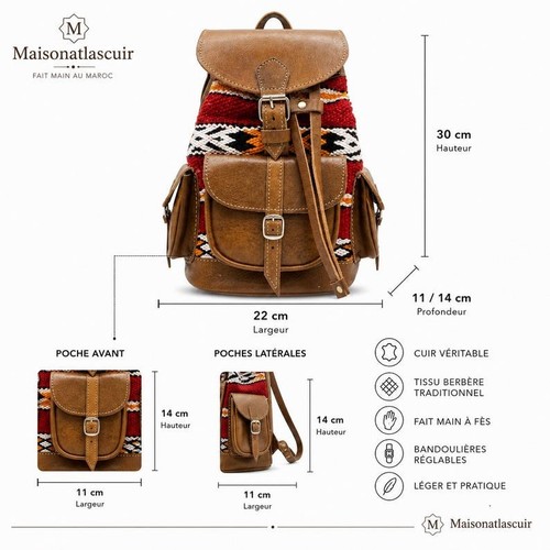 Zaino pelle marocchina nero - zaino,
