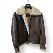 Schott B-3 Flight Jacket 36 pelle di pecora Mouton Boa pelle di agnello bomber vintage