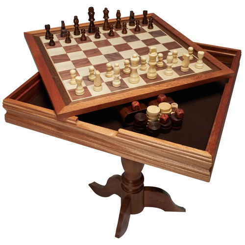 Tavolo scacchi legno set - legno,