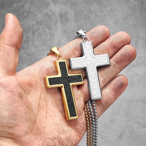 Collana uomo oro - argento, croce