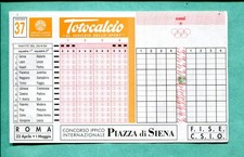 Schedina Totocalcio N.37 del