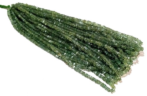 Green apatite square heishi - apatite,