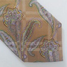 Paul Smith men paisley gold necktie cravatta 100% silk seta  - L. 154 x W. 9 cm.
