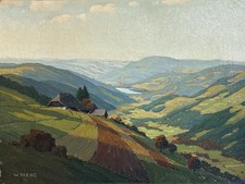 Quadro olio su tela paesaggio WALTER MERZ