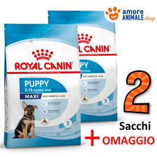 2 SACCHI - Royal Canin Dog MAXI Puppy → 15 kg + OMAGGIO - Crocchette Cane, Cani