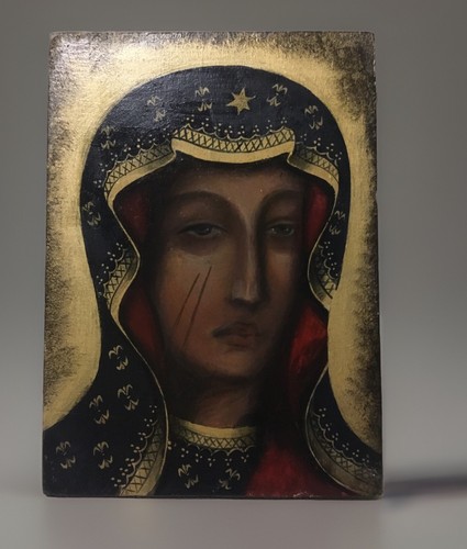 Icona madonna nera - nera, di