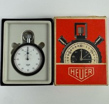 Vintage HEUER Leonidas 7700 Swiss Made 70s stopwatch 7 Jewels Box/Sticker As Is