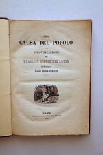 Una Causa del Popolo ossia Giustificazione del Gioco del Lotto Peraldi Roma 1850