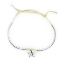 TRUDI bracciale raso ocra centrale stella marina in argento 925 ‰  Listino €58