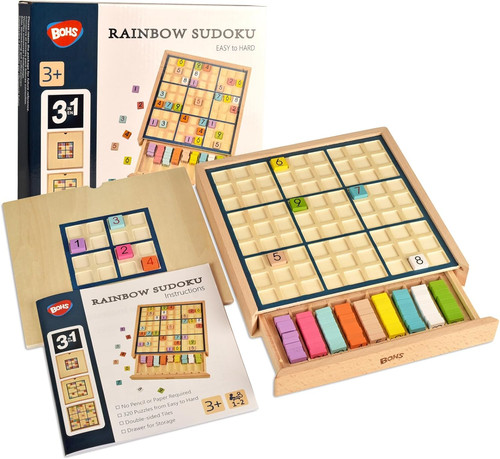 Rainbow sudoku legno - in, per