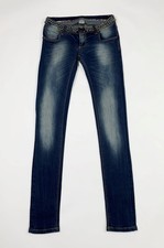 jeans donna usato skinny stretch blu W28 tg 42 borchie aderenti boyfriend T6687